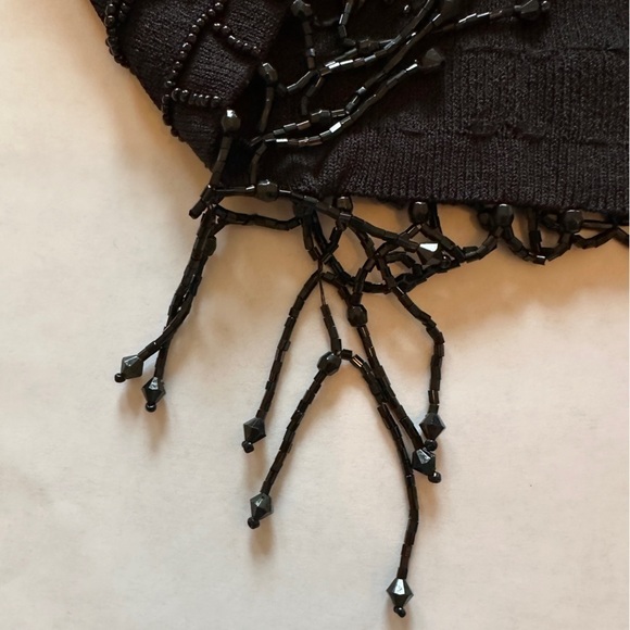 NWT Vintage Chico’s Design Black Beaded Open Front Knit Cardigan Size 1 (US M) - Picture 11 of 11